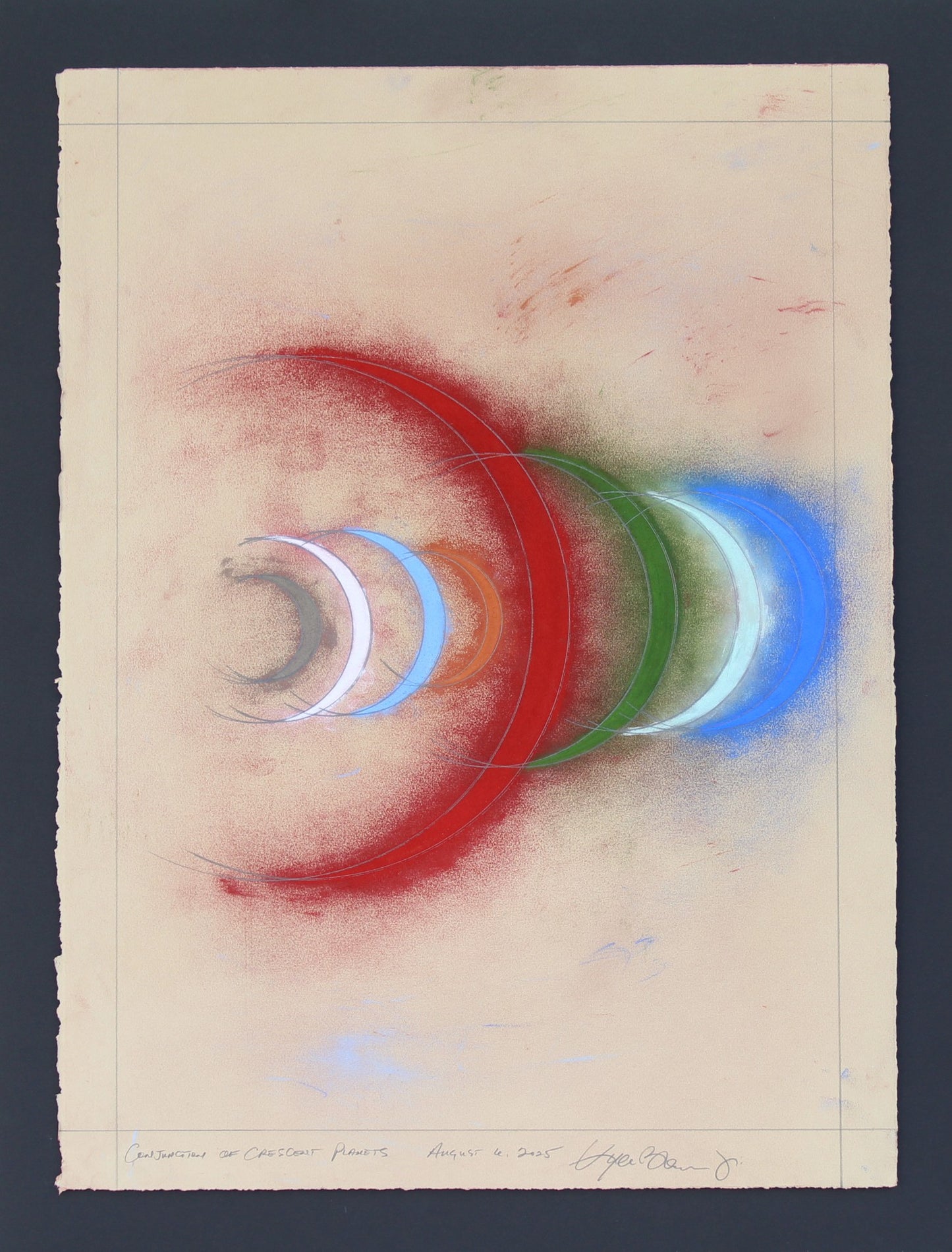 Conjunction of Crescent Planets (framed)