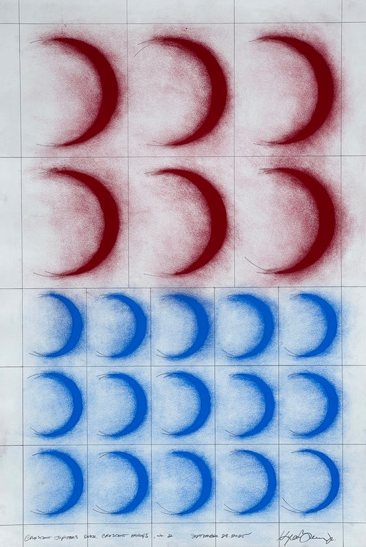 Crescent Jupiters Over Crescent Earths, no. 2 (framed)