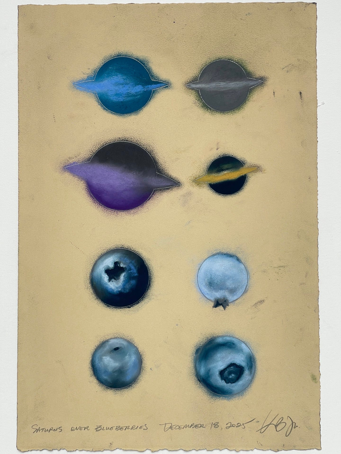 Saturns and Blueberries (framed)